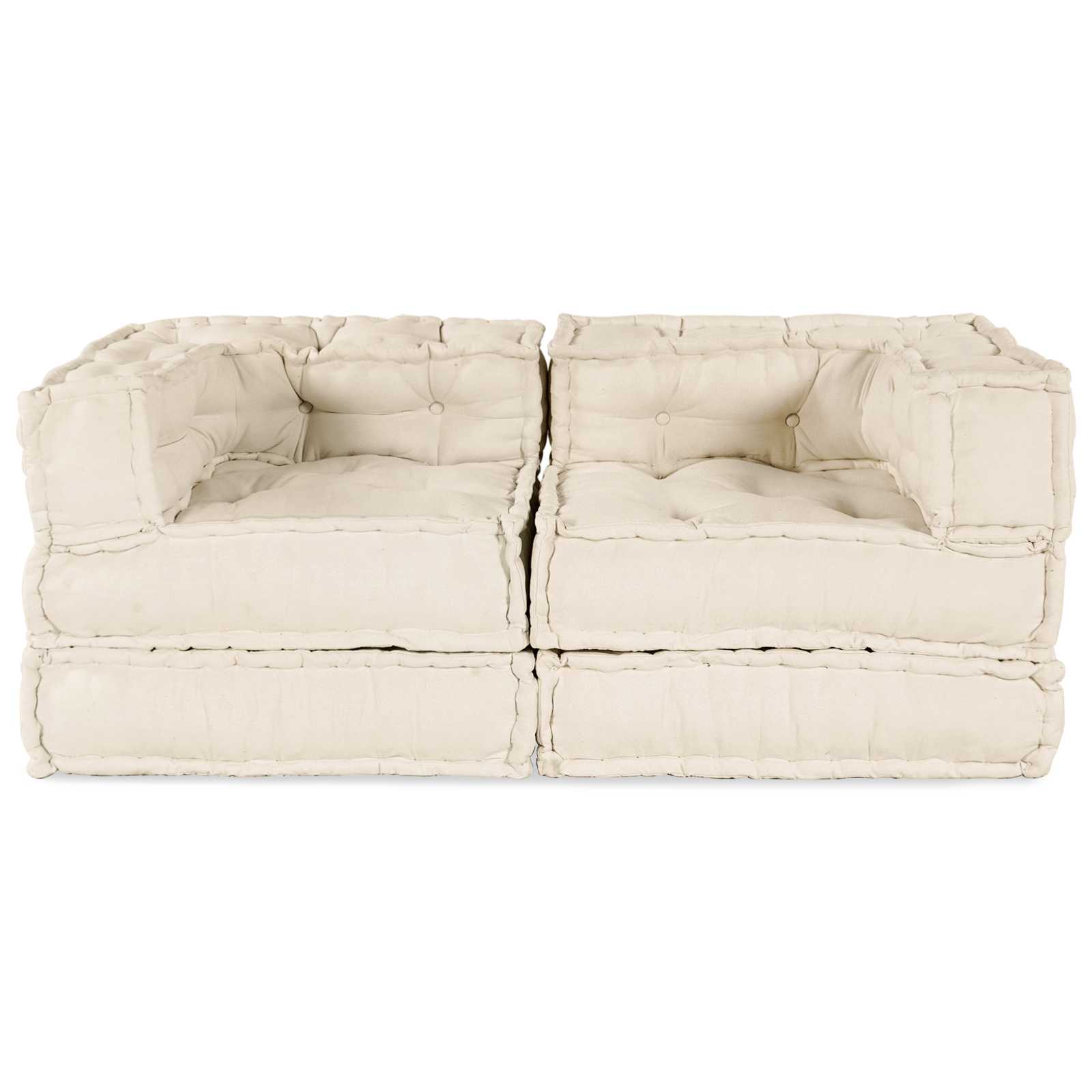 Modulinė sofa 2 pcs Kreminė 140 x 70 x 56 cm Audinys