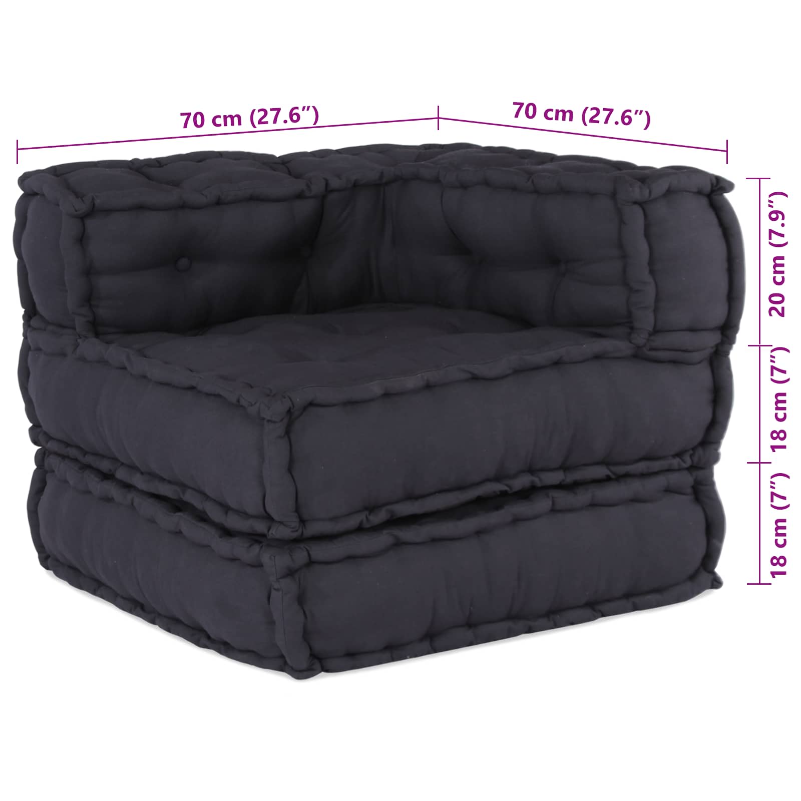 Modulinė sofa 2 pcs Antracito 140 x 70 x 56 cm Audinys