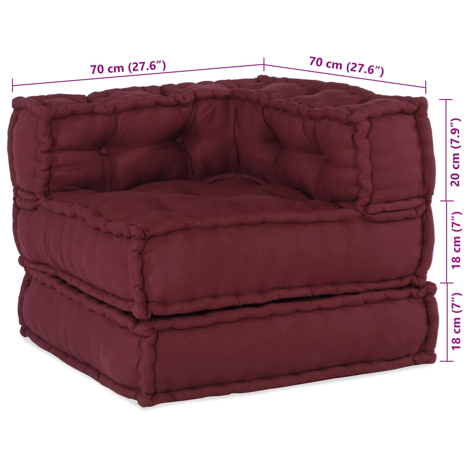 Modulinė sofa 2 pcs Raudonmedis 140 x 70 x 56 cm Audinys