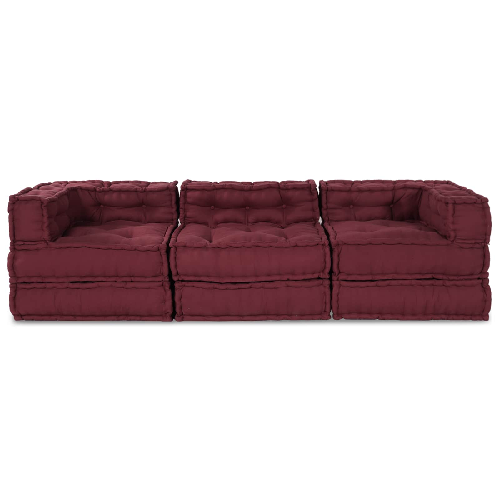 Modulinė sofa 3 pcs Raudonmedis Audinys