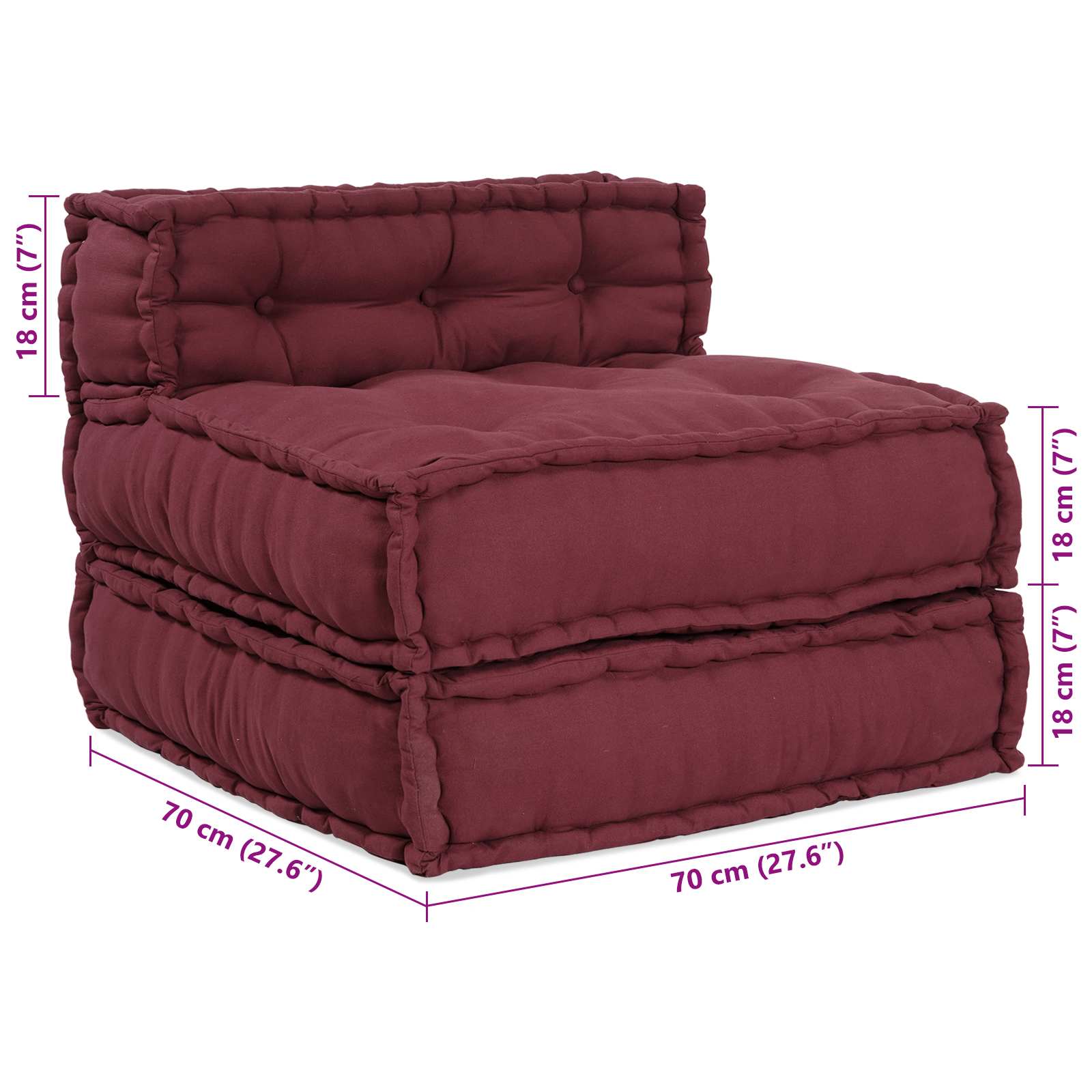 Modulinė sofa 4 pcs Raudonmedis Audinys