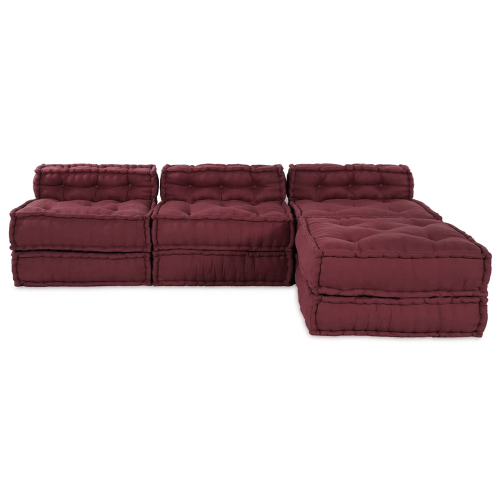 Modulinė sofa 4 pcs Raudonmedis Audinys