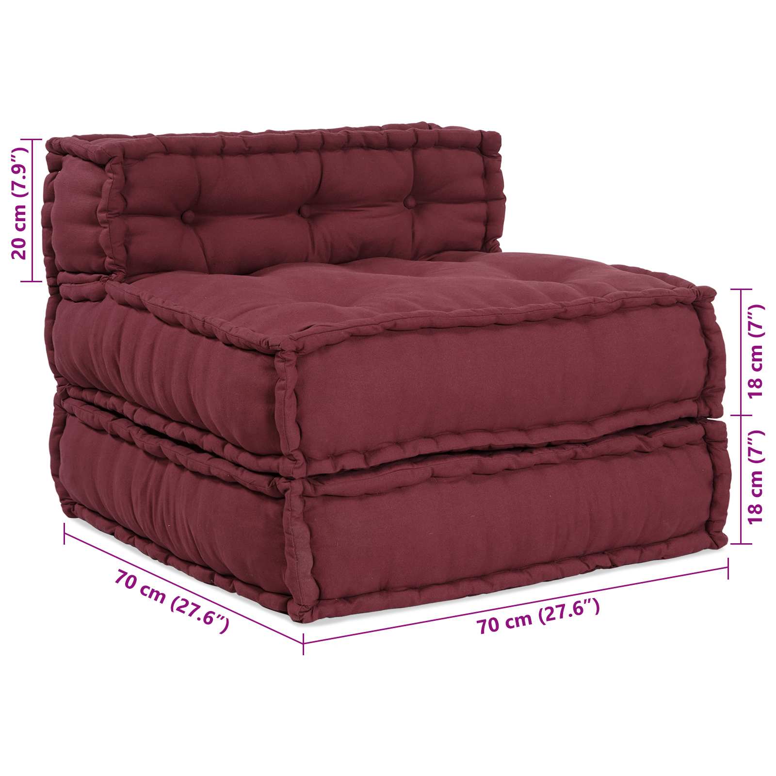 Modulinė sofa 4 pcs Raudonmedis Audinys