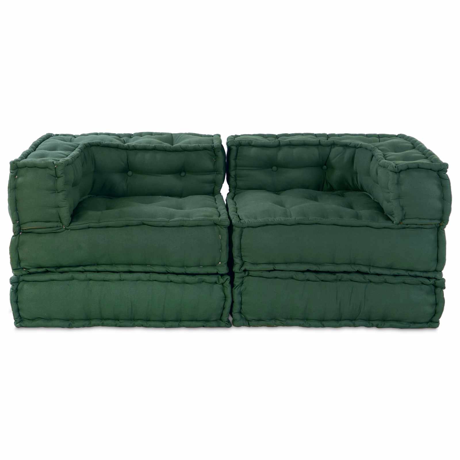 Modulinė sofa 2 pcs Žalia 140 x 70 x 56 cm Audinys