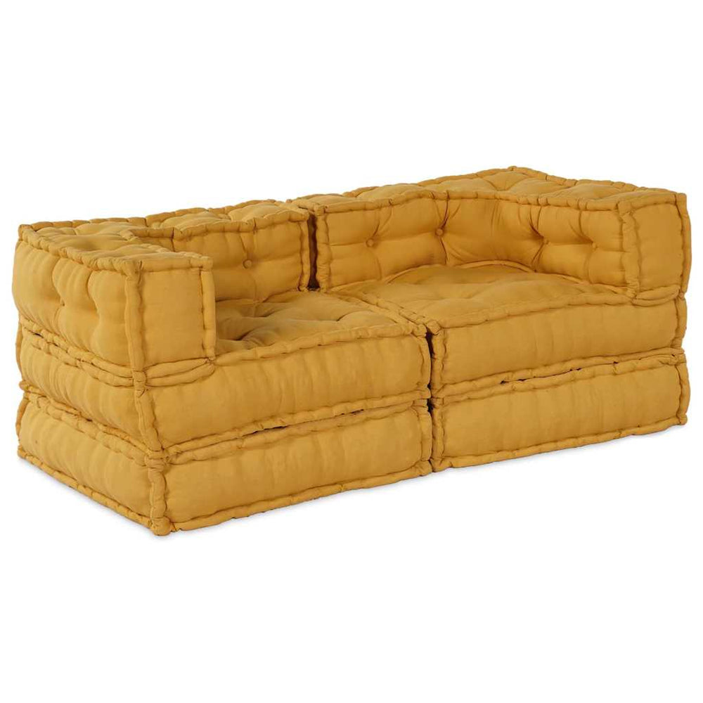 Modulinė sofa 2 pcs Geltona 140 x 70 x 56 cm Audinys