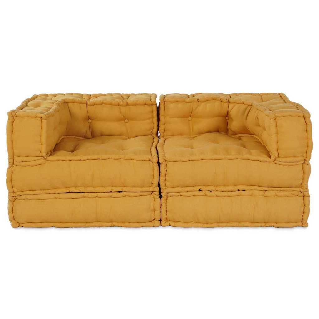 Modulinė sofa 2 pcs Geltona 140 x 70 x 56 cm Audinys