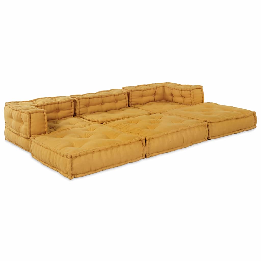 Modulinė sofa Audinys Geltona 210 x 70 x 56 cm