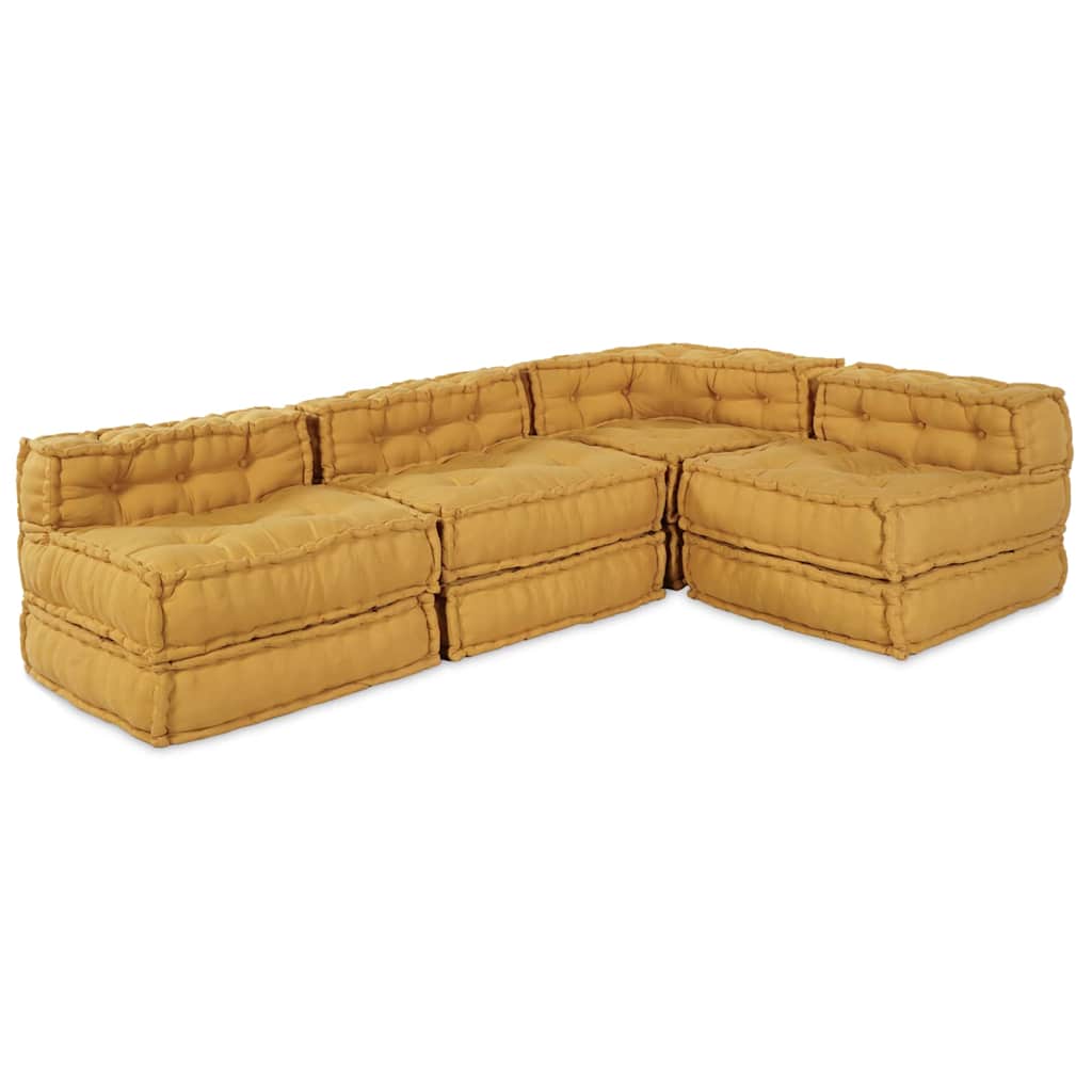 Modulinė sofa 4 pcs Geltona Audinys