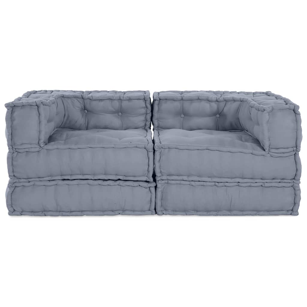 Modulinė sofa 2 pcs Pilka 140 x 70 x 56 cm Audinys