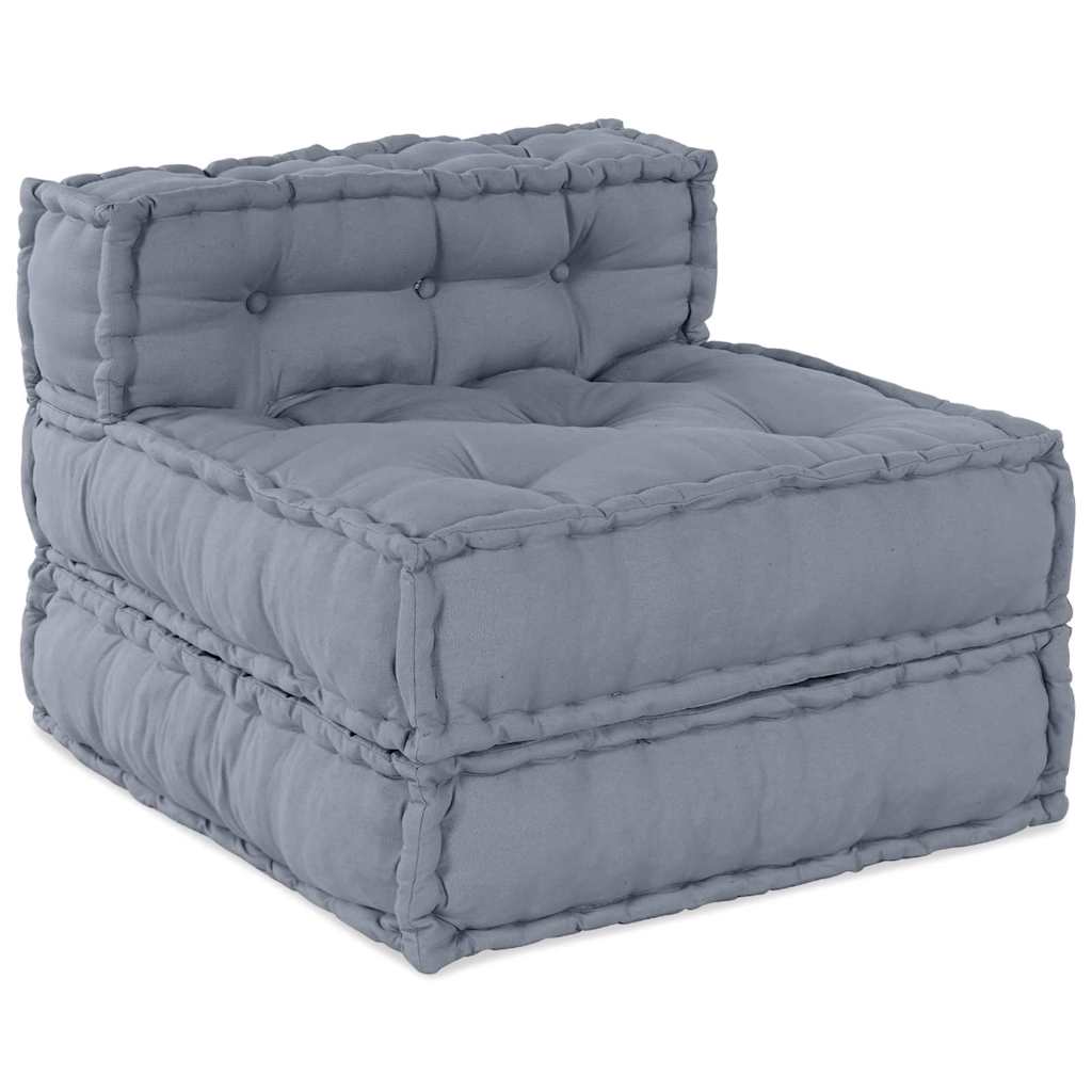 4-vietis modulinis pufas sofa konvertuojamas pilkos spalvos audinys