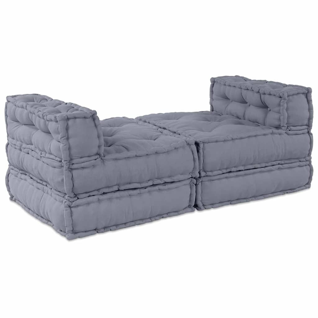 4-vietis modulinis pufas sofa konvertuojamas pilkos spalvos audinys
