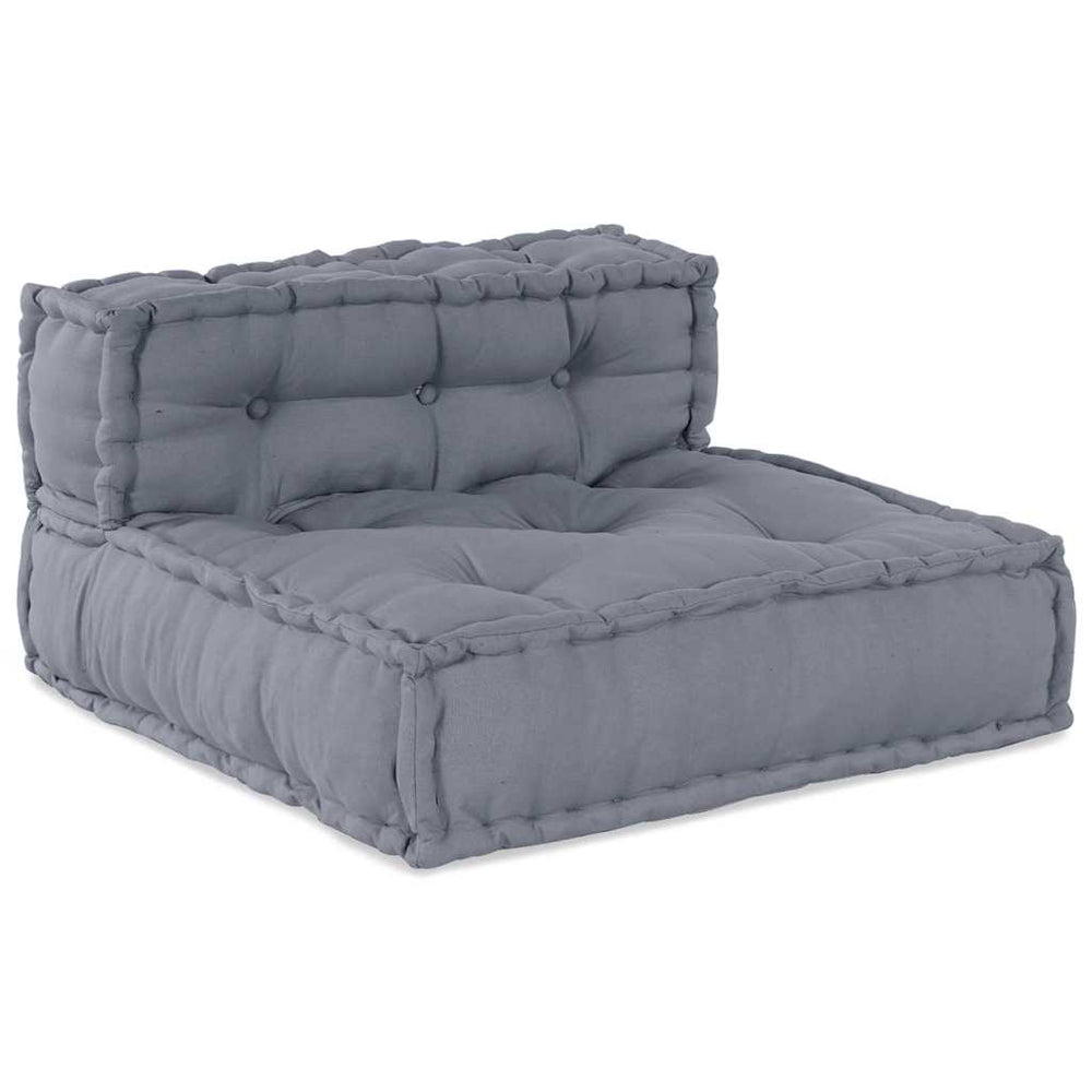 4 vietų modulinis pufas-sofa konvertuojamas pilkos medžiagos