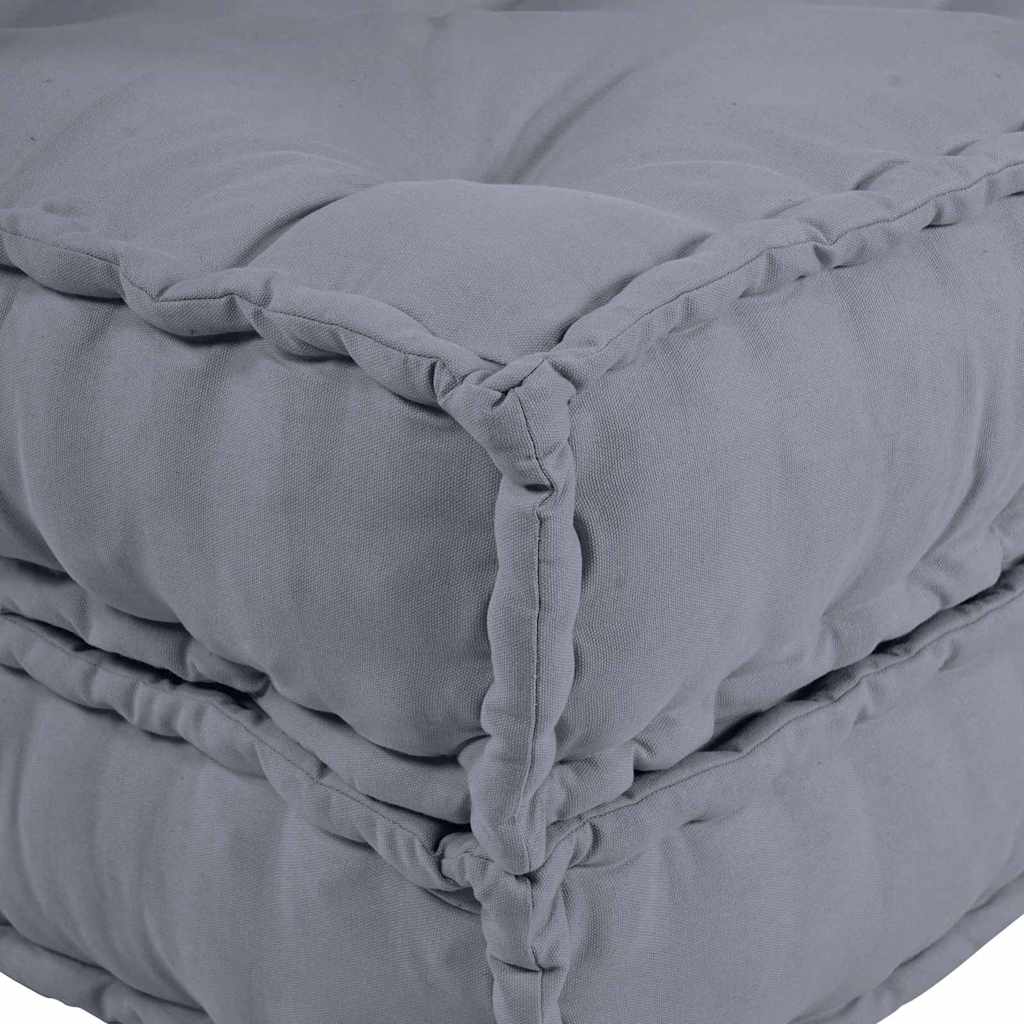 2-Vietis Modulinis Pufas Sofa, Konvertuojamas, Pilkos Medžiagos
