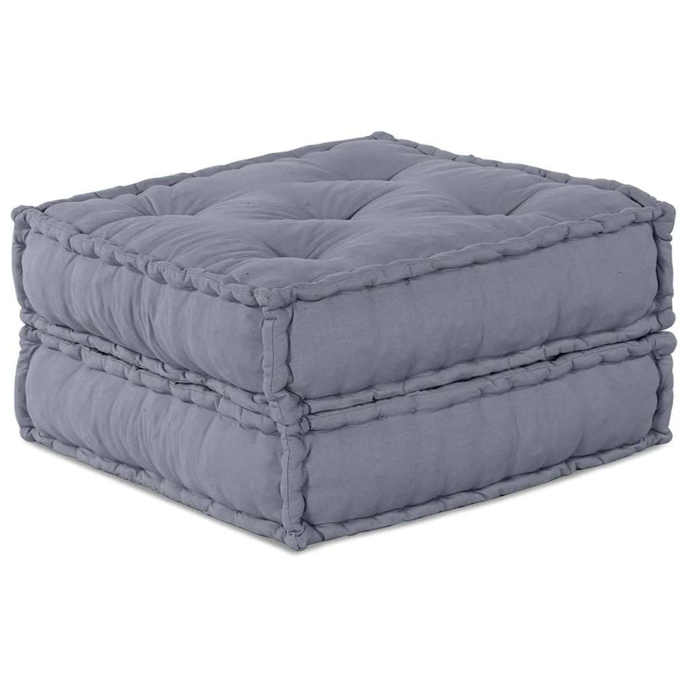 2-Vietis Modulinis Pufas Sofa, Konvertuojamas, Pilkos Medžiagos