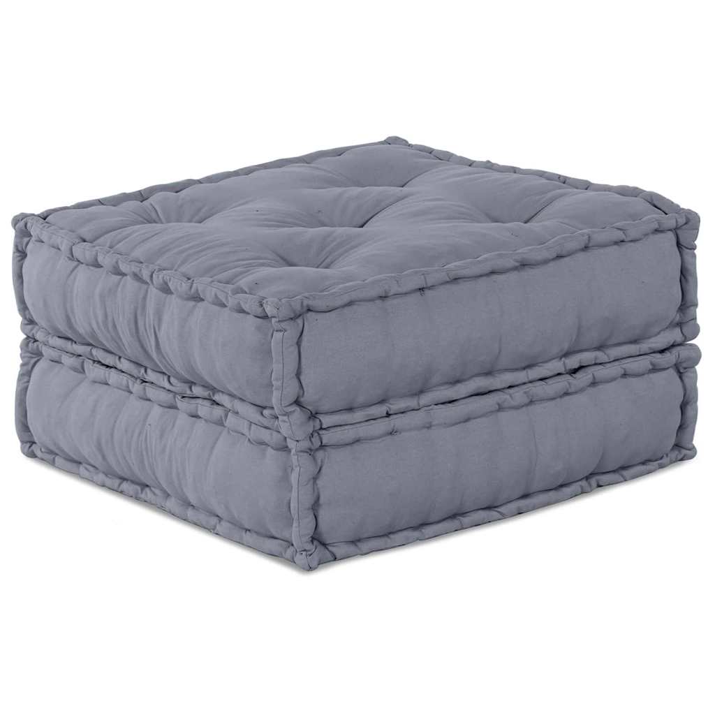 2-Vietis Modulinis Pufas Sofa, Konvertuojamas, Pilkos Medžiagos