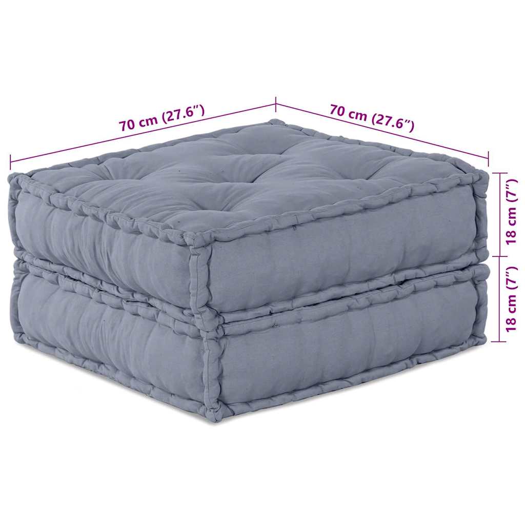 2-Vietis Modulinis Pufas Sofa, Konvertuojamas, Pilkos Medžiagos