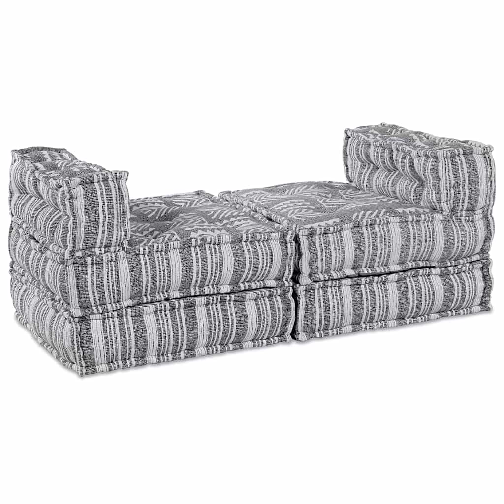 4-vietis modulinis pufas-sofa, konvertuojamas, šviesiai pilkos medžiagos