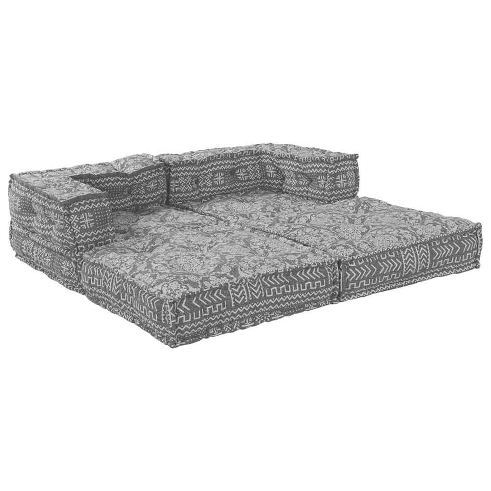 2 vietų modulinis pufas-sofa, keičiamas, šviesiai pilkos spalvos