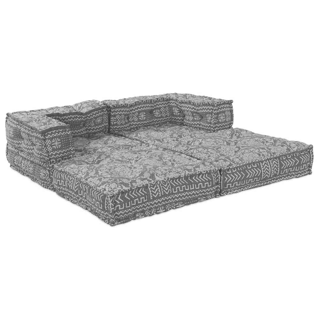 2 vietų modulinis pufas-sofa, keičiamas, šviesiai pilkos spalvos