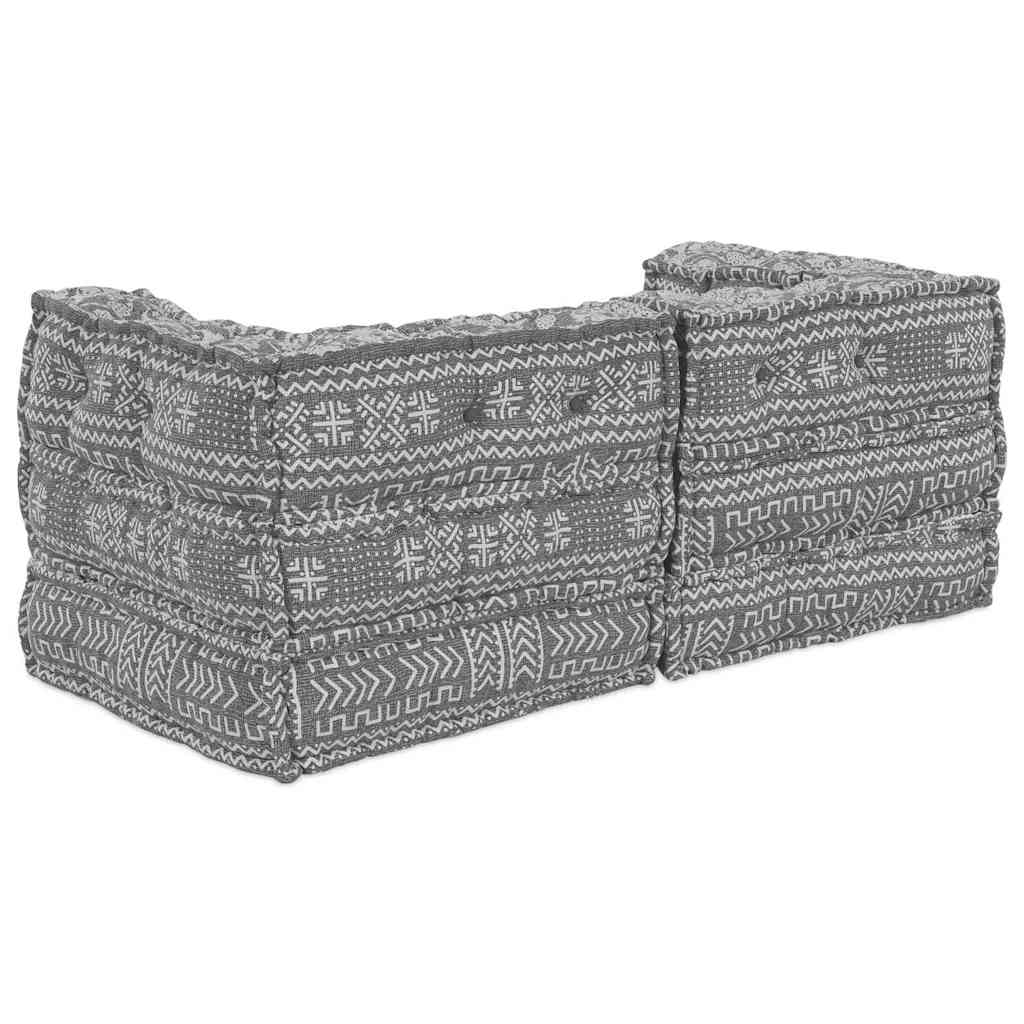 2 vietų modulinis pufas-sofa, keičiamas, šviesiai pilkos spalvos