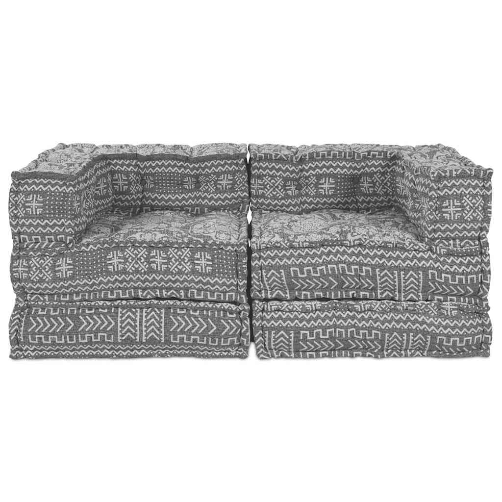 2 vietų modulinis pufas-sofa, keičiamas, šviesiai pilkos spalvos