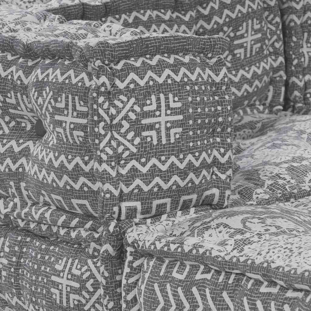4-vietis modulinis pouf sofa, konvertuojamas, šviesiai pilkos spalvos