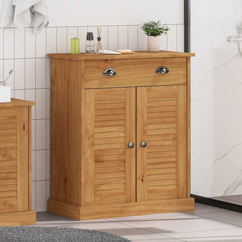Vonios spintelė honey brown 68 x 34 x 80 cm Pušies masyvas