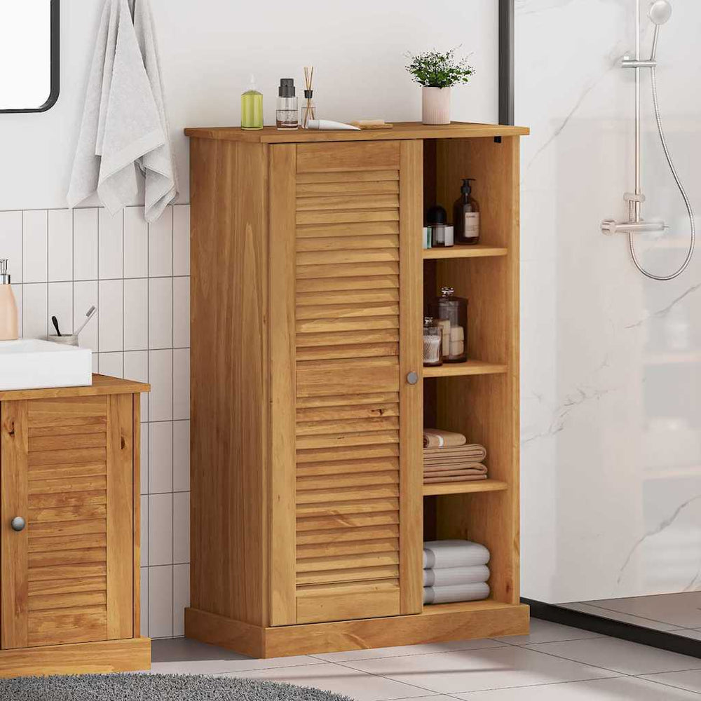 Vonios spintelė honey brown 68 x 34 x 110 cm Pušies masyvas
