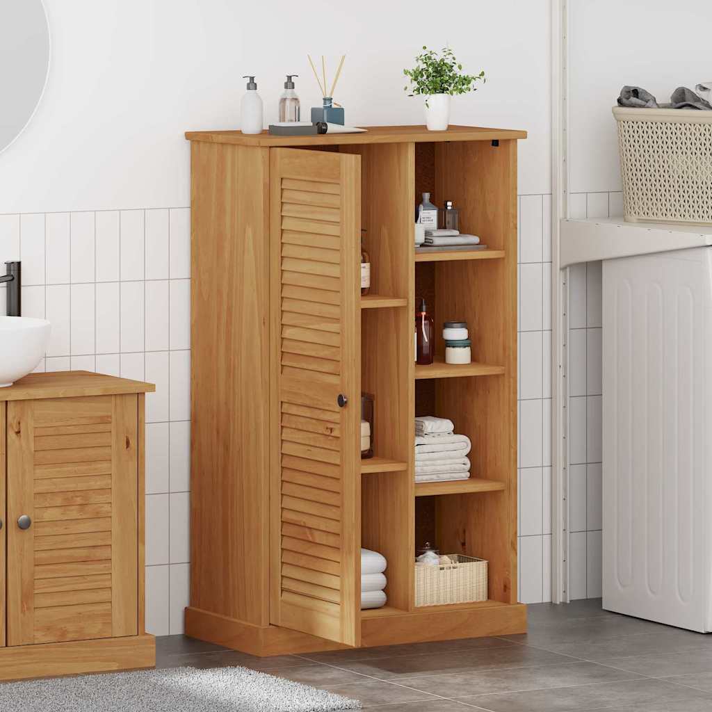 Vonios spintelė honey brown 68 x 34 x 110 cm Pušies masyvas