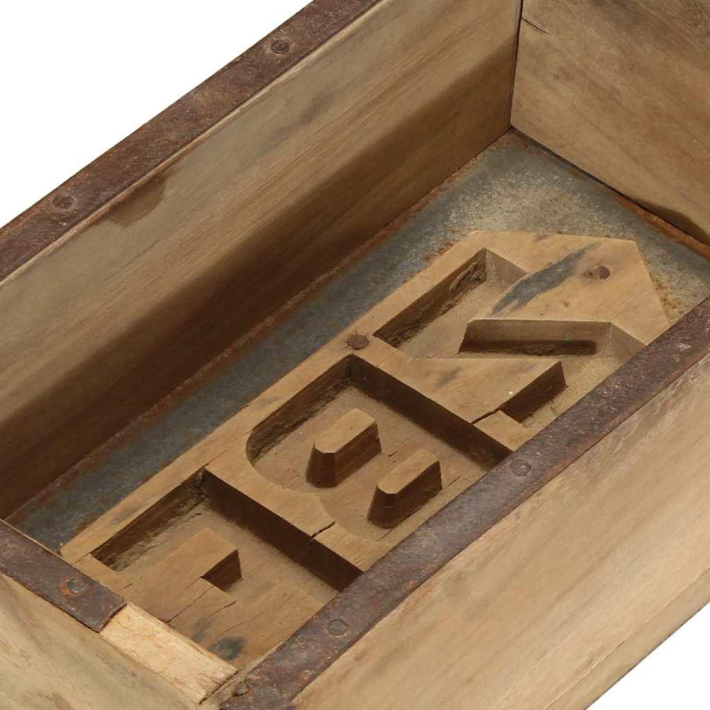 Padėklas su saugykla Ruda 57 x 15 x 9 cm Kietas atkurtas medis