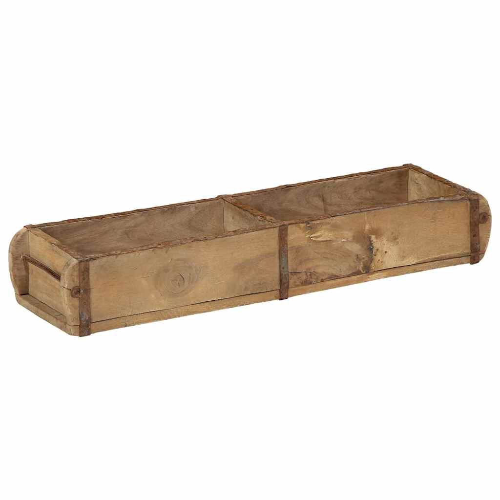 Tray 4 pcs Brown 57 x 15 x 9 cm Solid reclaimed wood