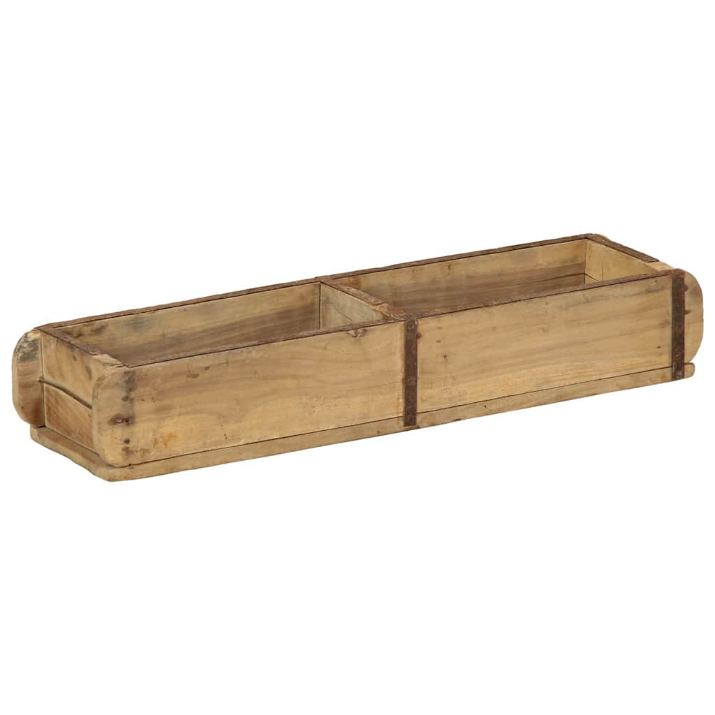 Tray 4 pcs Brown 57 x 15 x 9 cm Solid reclaimed wood