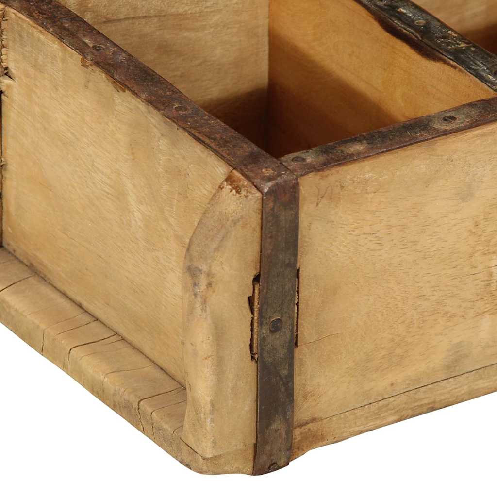 Padėklas 4 pcs Ruda 30 x 14 x 9 cm Kietas atkurtas medis