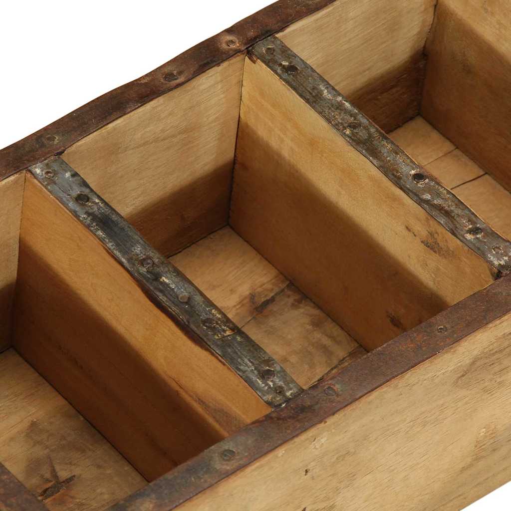 Padėklas 4 pcs Ruda 30 x 14 x 9 cm Kietas atkurtas medis