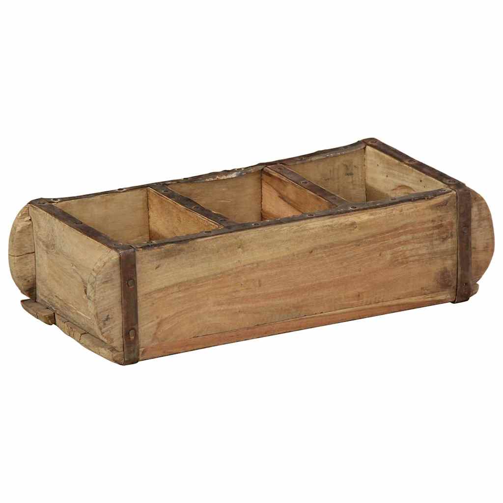Padėklas 4 pcs Ruda 30 x 14 x 9 cm Kietas atkurtas medis