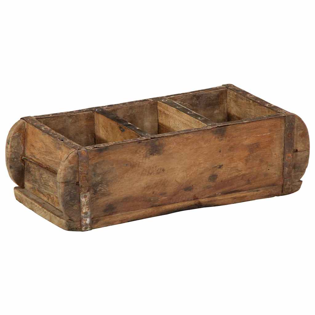 Padėklas 4 pcs Ruda 30 x 14 x 9 cm Kietas atkurtas medis
