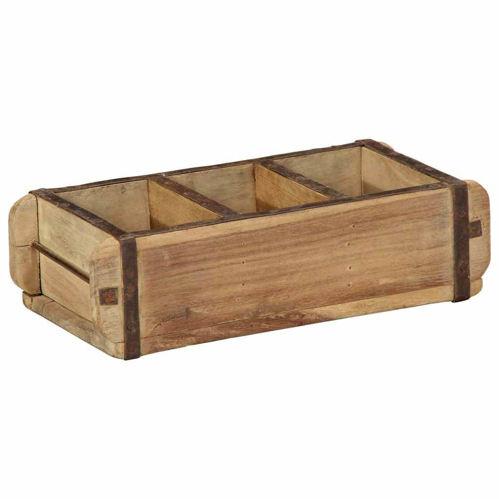 Padėklas 4 pcs Ruda 30 x 14 x 9 cm Kietas atkurtas medis