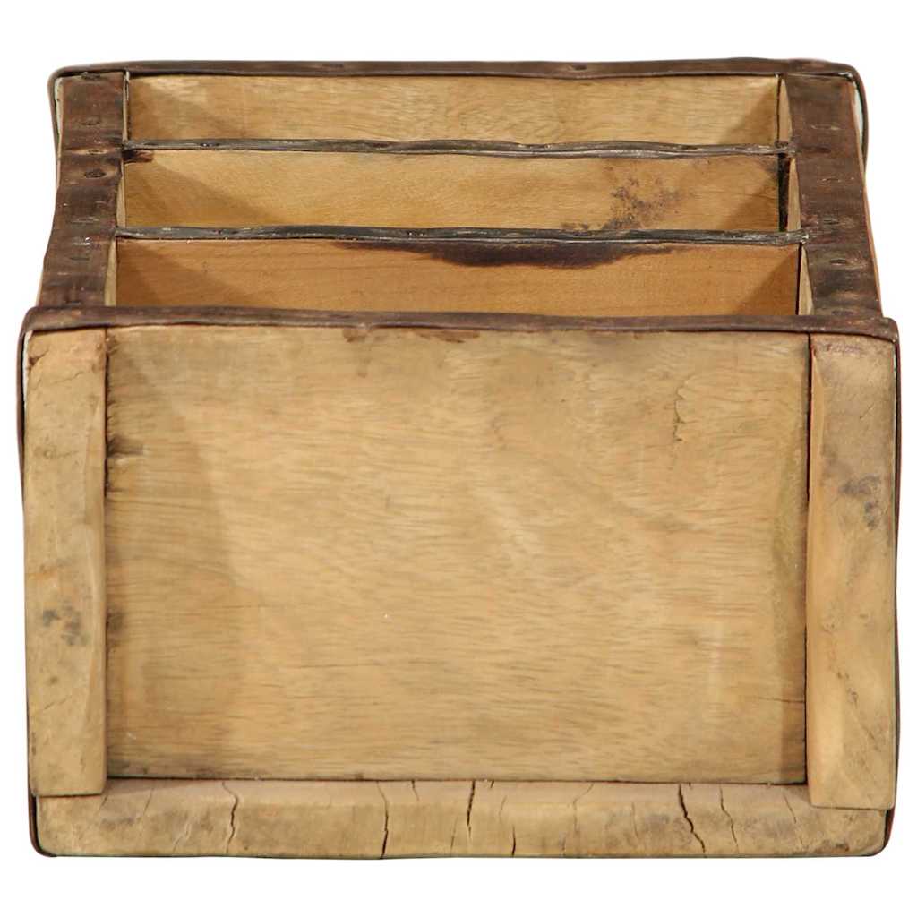 Padėklas 4 pcs Ruda 30 x 14 x 9 cm Kietas atkurtas medis
