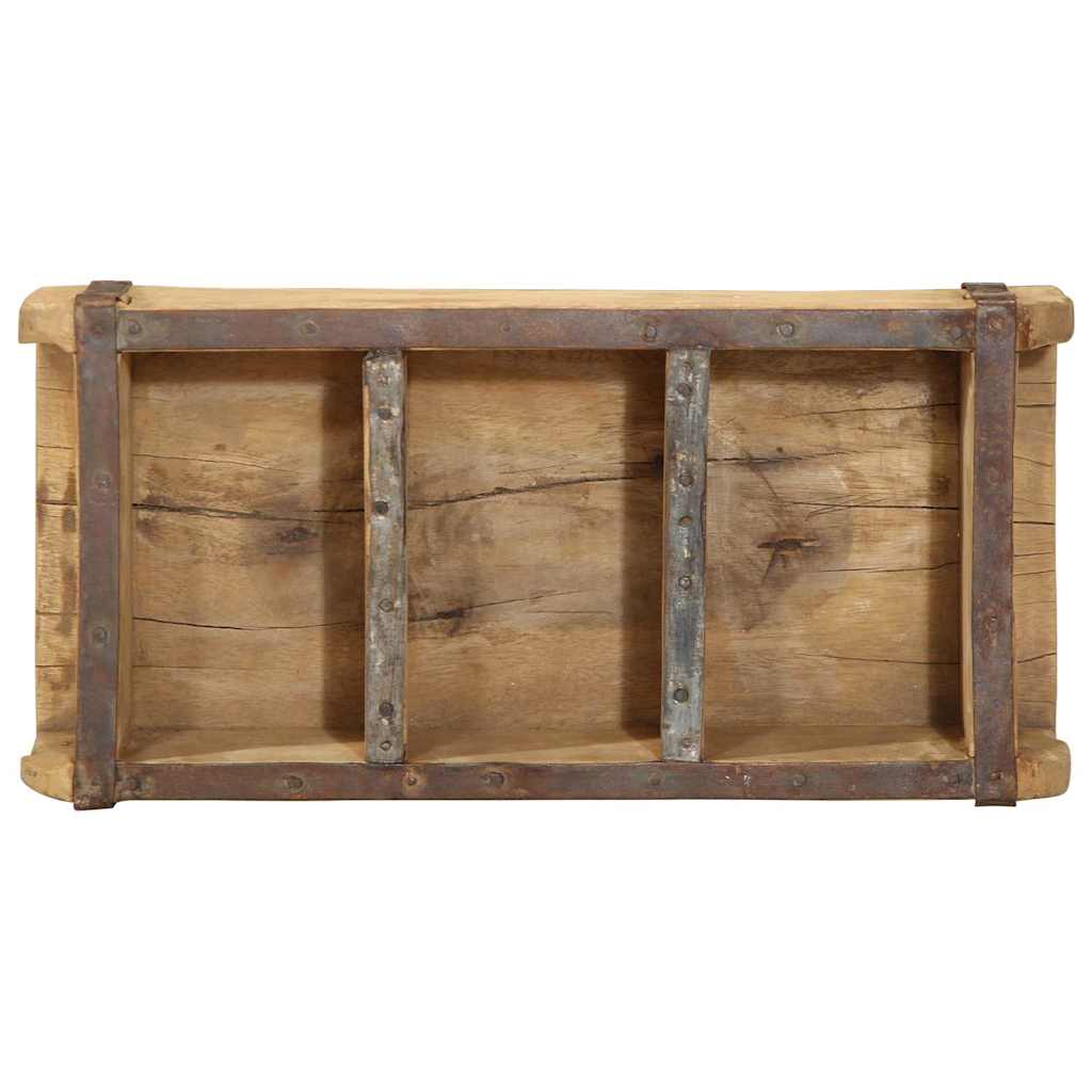 Padėklas 4 pcs Ruda 30 x 14 x 9 cm Kietas atkurtas medis