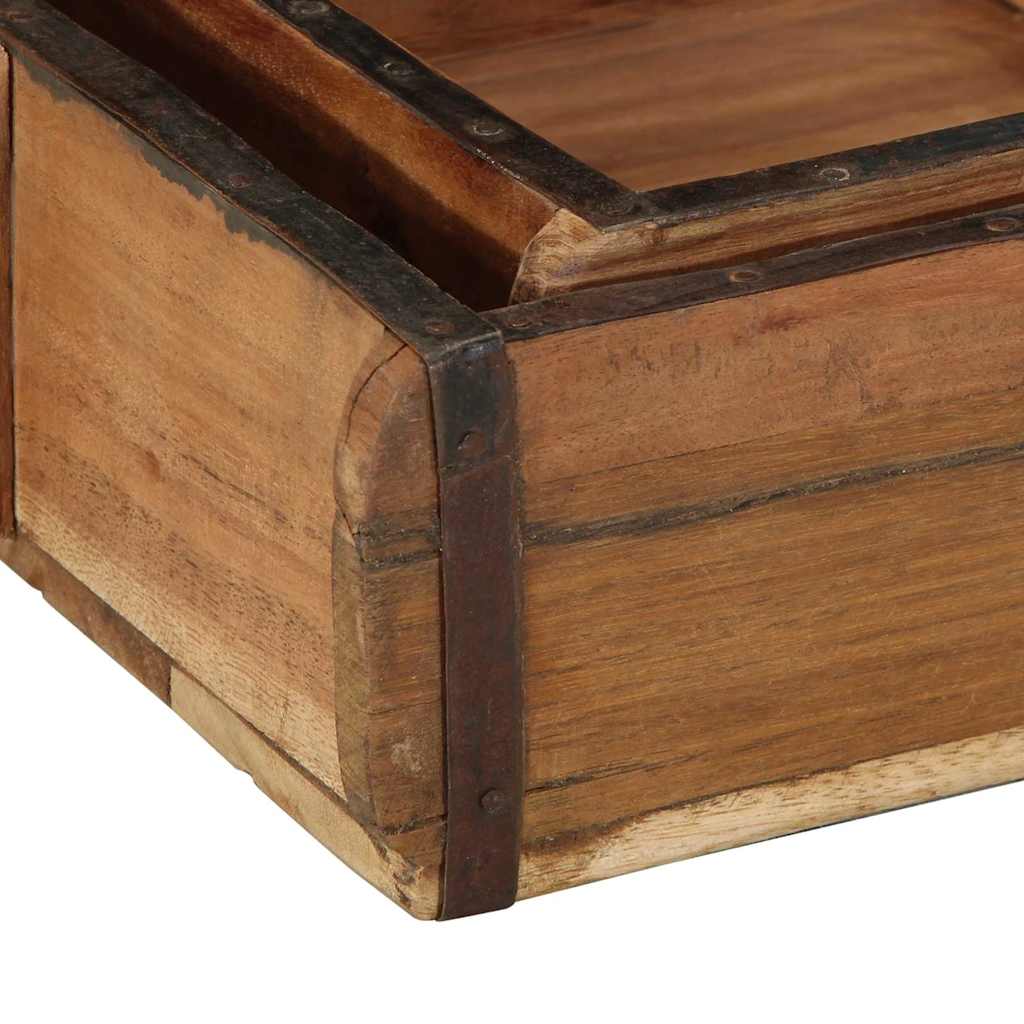 Padėklas 2 pcs Ruda 29 x 31 x 10 cm Kietas atkurtas medis