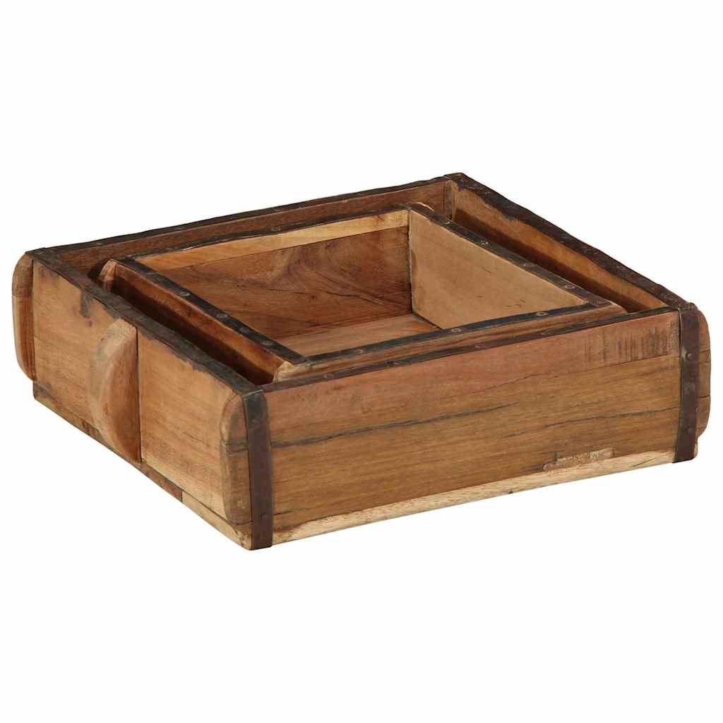Padėklas 2 pcs Ruda 29 x 31 x 10 cm Kietas atkurtas medis