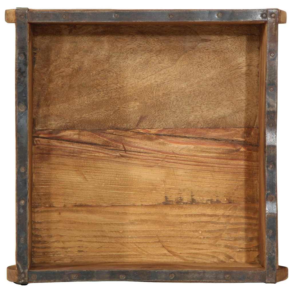 Paliktnis ar uzglabāšanas vietu Brūns 29 x 31 x 10 cm Cieta reģenerēta koksne