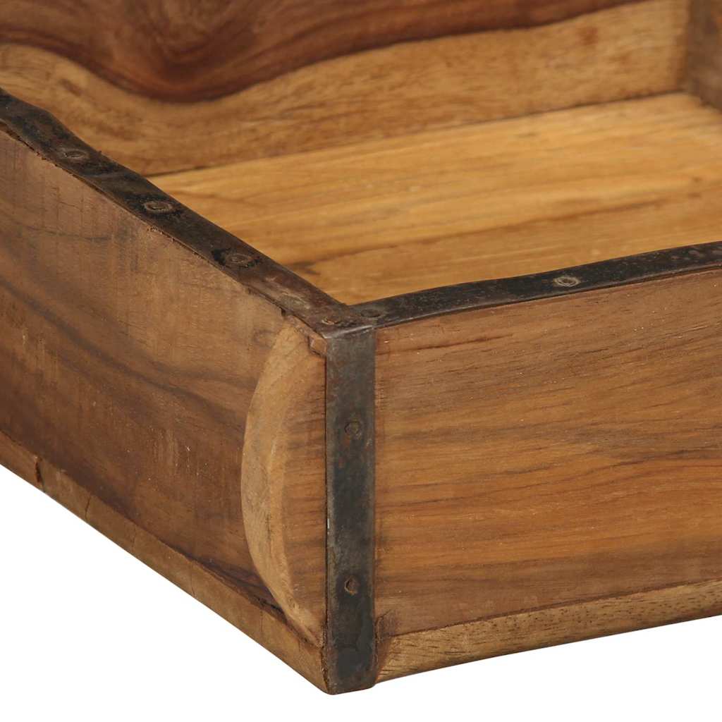 Tray 4 pcs Brown 29 x 31 x 10 cm Solid reclaimed wood