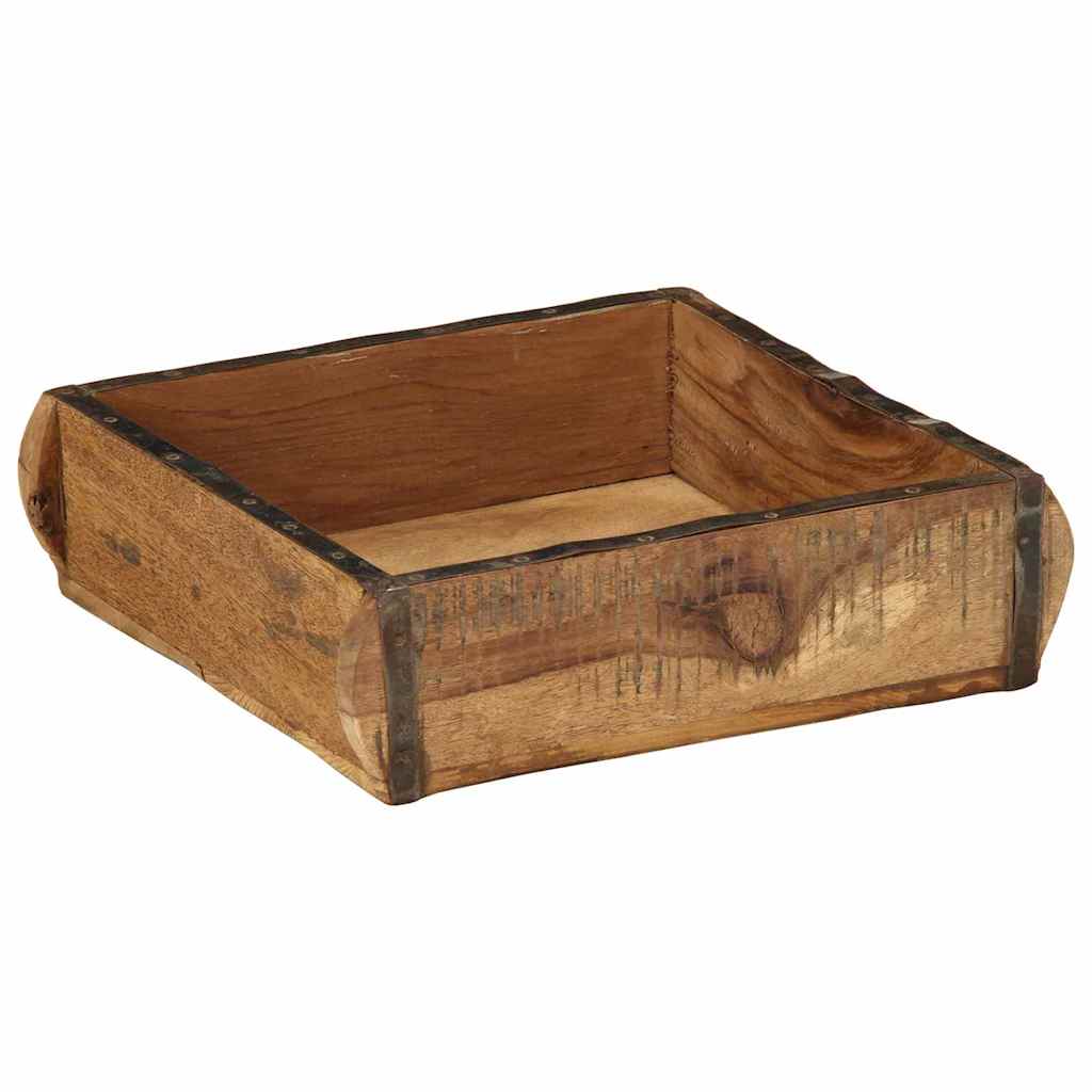 Tray 4 pcs Brown 29 x 31 x 10 cm Solid reclaimed wood