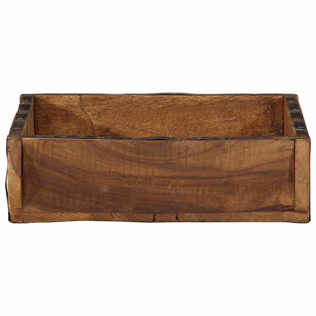 Tray 4 pcs Brown 29 x 31 x 10 cm Solid reclaimed wood