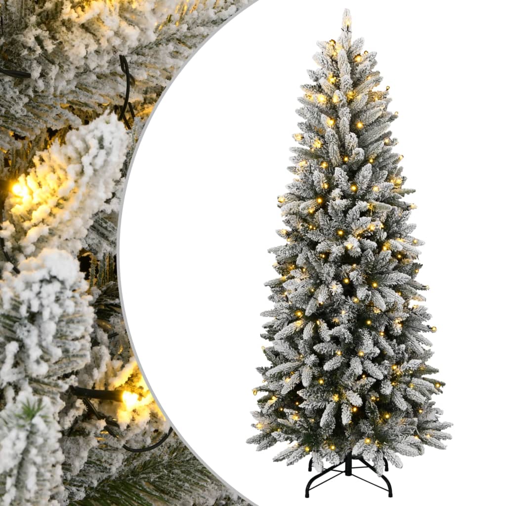Dirbtinė Kalėdų eglutė su 300 LED lempučių ir sniegu, 240cm
