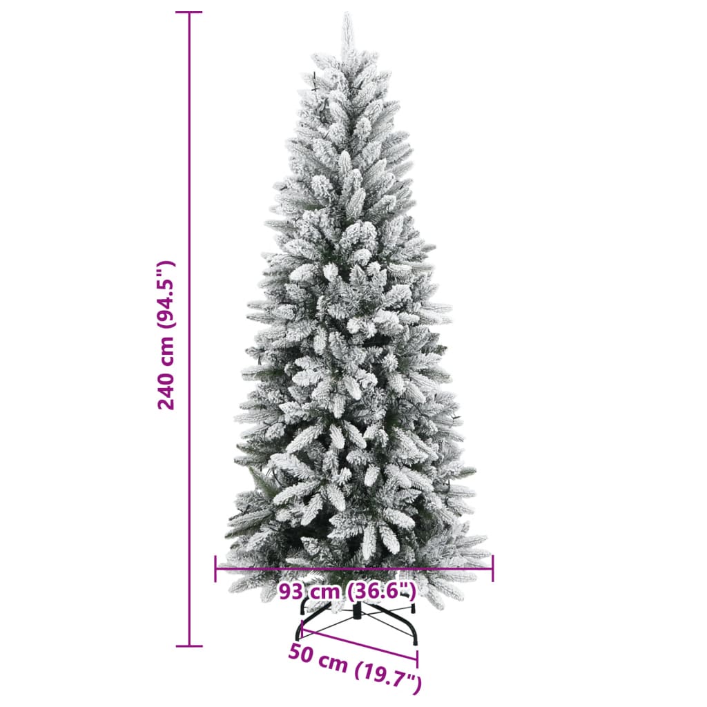 Dirbtinė Kalėdų eglutė su 300 LED lempučių ir sniegu, 240cm