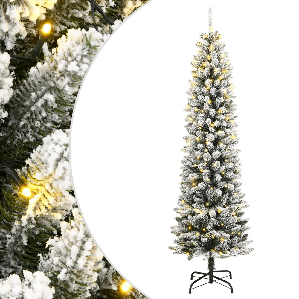 Artificial Christmas tree with 300 LED lights and snow, 240cm
