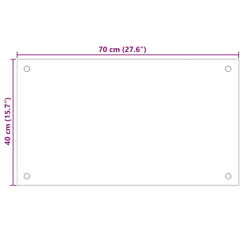Virtuvės sienelės, 2vnt., baltos, 70x40cm, grūdintas stiklas