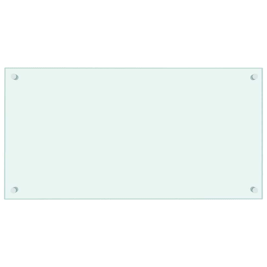 Kitchen backsplashes, 2 pcs., white, 80x40cm, tempered glass
